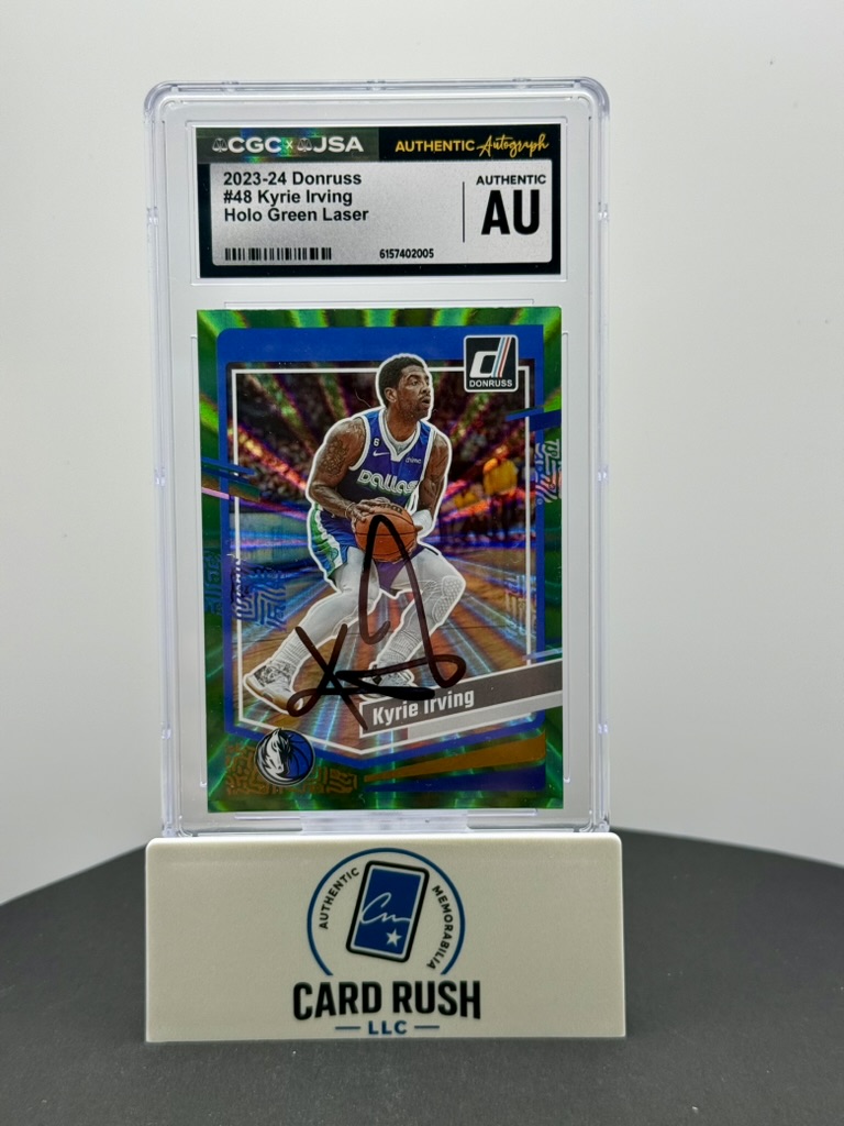 2023-24 Donruss Holo Green Laser #48 Kyrie Irving CGC/JSA Authentic IP Autograph