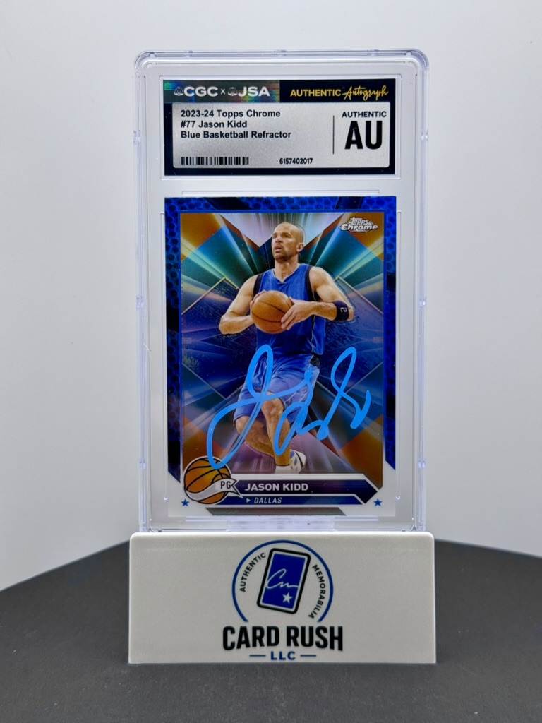 2023-24 Topps Chrome Jason Kidd Blue Refractor Auto #77 CGC/JSA Authentic Autograph - Dallas Mavericks
