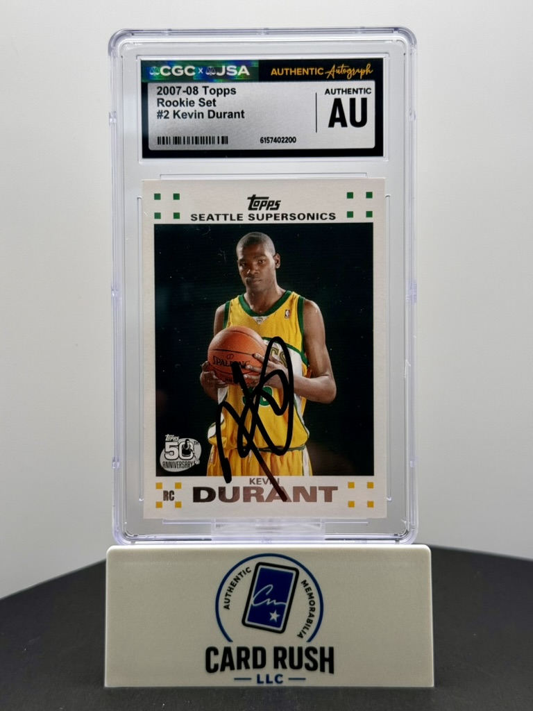 2007-08 Topps Rookie Set #2 Kevin Durant RC In Person Auto CGC/JSA Authentic