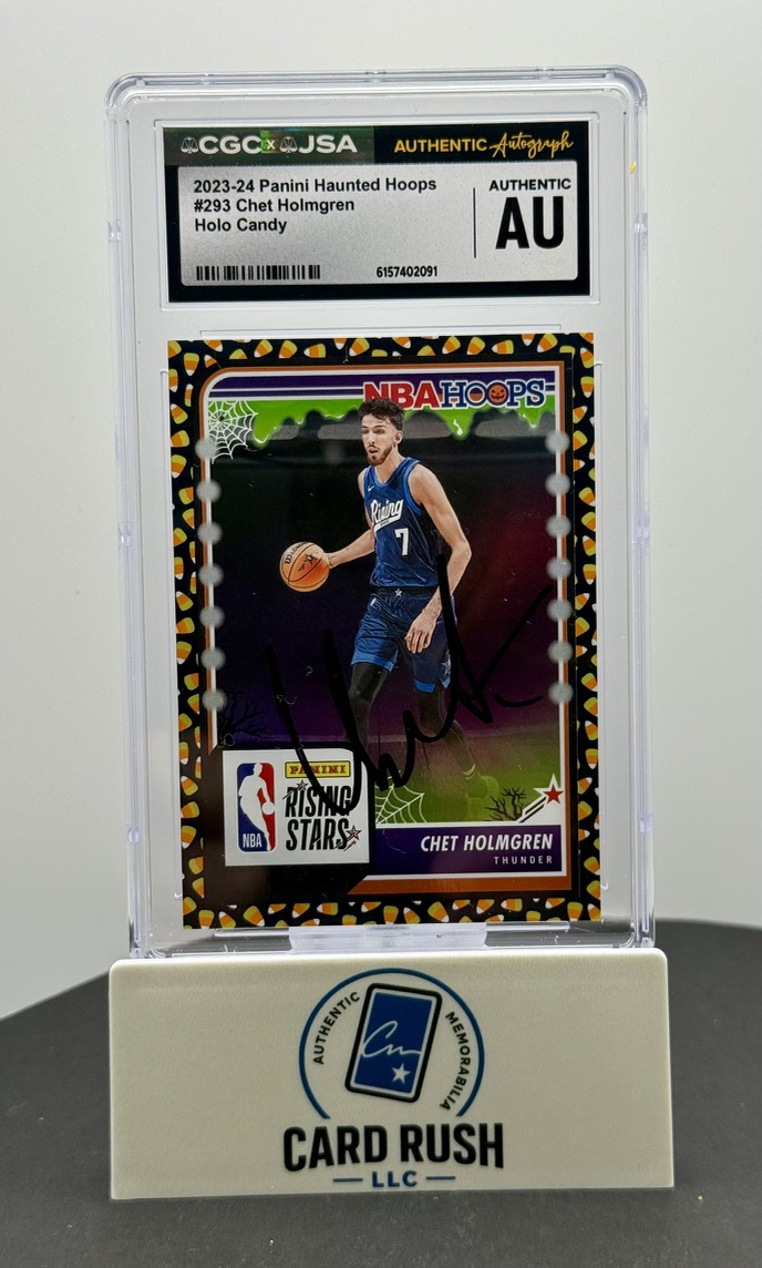 2023-24 Panini Haunted Hoops Holo Candy #293 Chet Holmgren Rising Stars Auto CGC/JSA Authentic Autograph