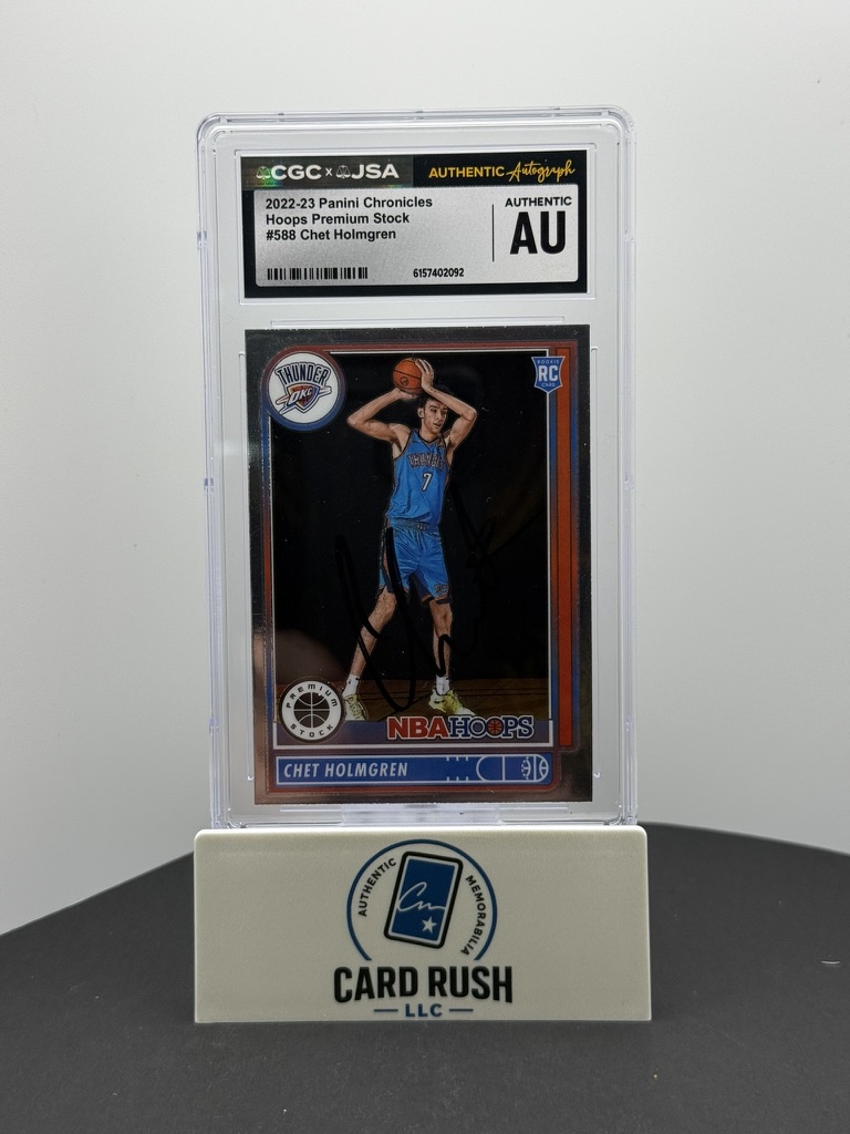 2022-23 Panini Chronicles Hoops Premium Stock #588 Chet Holmgren RC IP Auto CGC/JSA Authentic