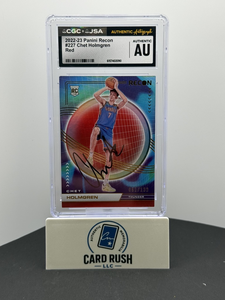 2022-23 Panini Recon Red Chet Holmgren RC Auto #227 061/199 CGC/JSA Authentic Autograph