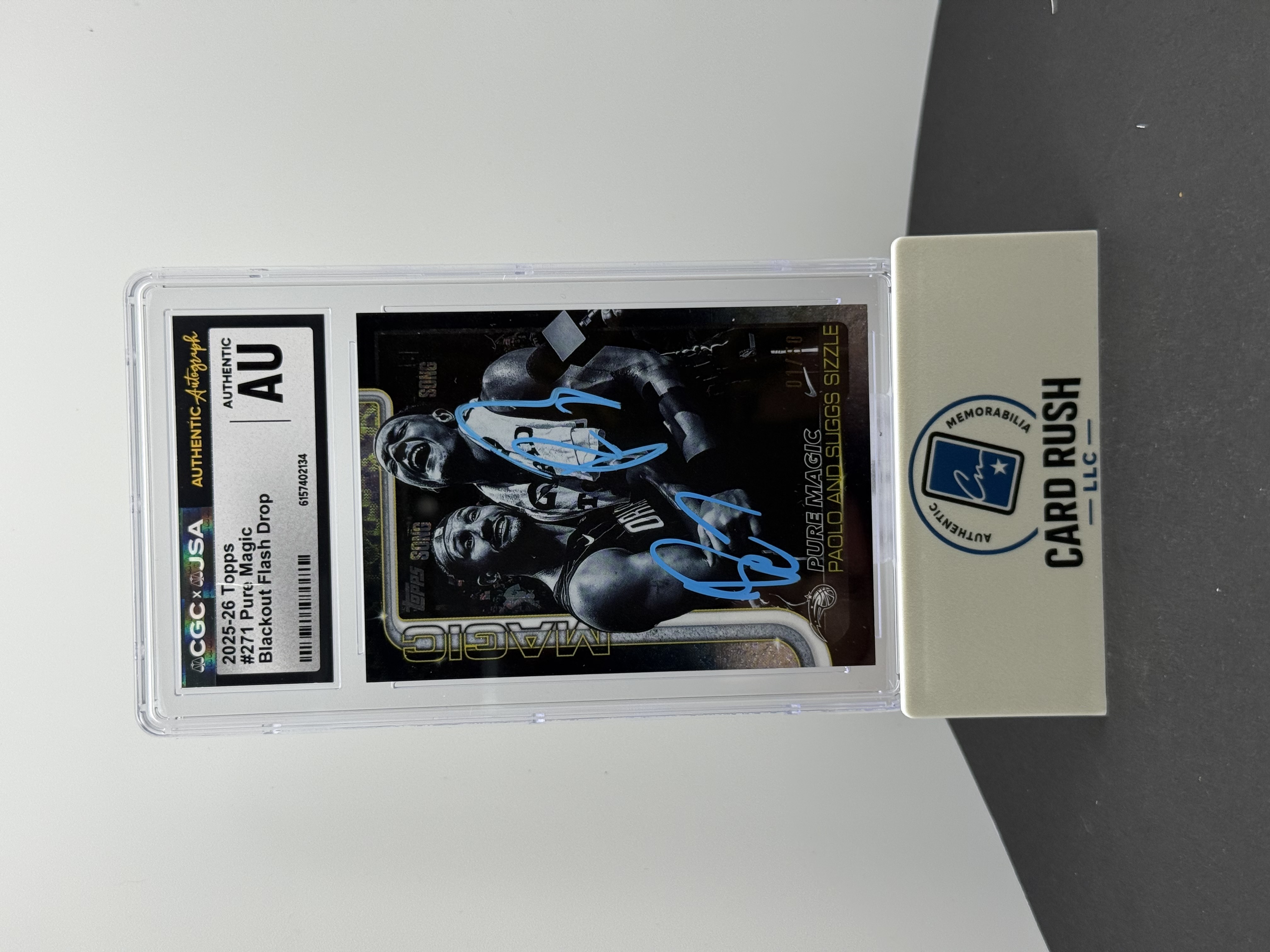 2025-26 Topps Pure Magic Blackout Flash Drop Paolo Banchero and Jalen Suggs Dual Auto /10 CGC/JSA Authentic